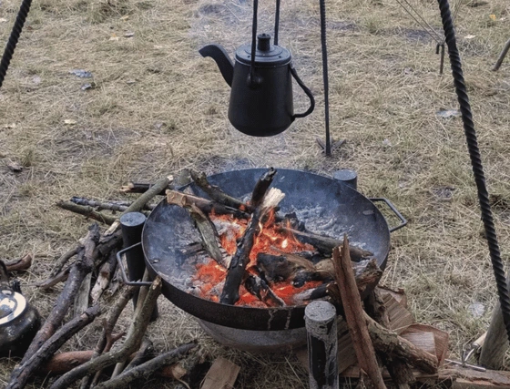 Feuerstelle Wasser kochen