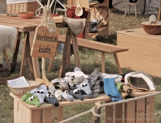 Knüpferei Stand Mittelaltermarkt